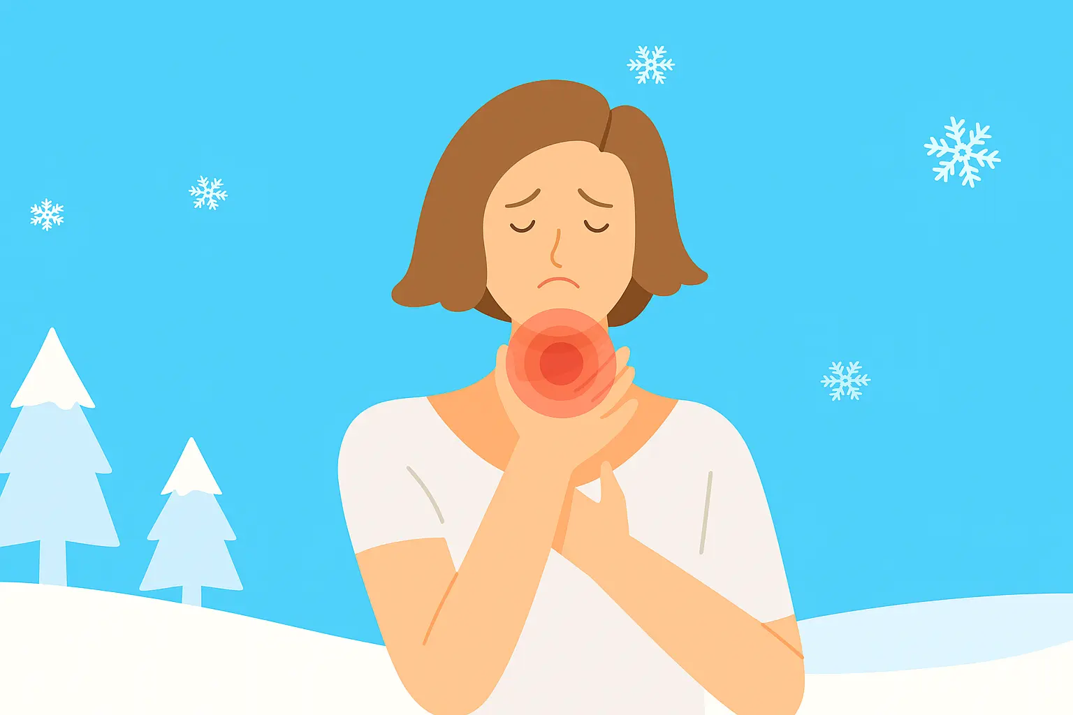 Woman with a sore throat